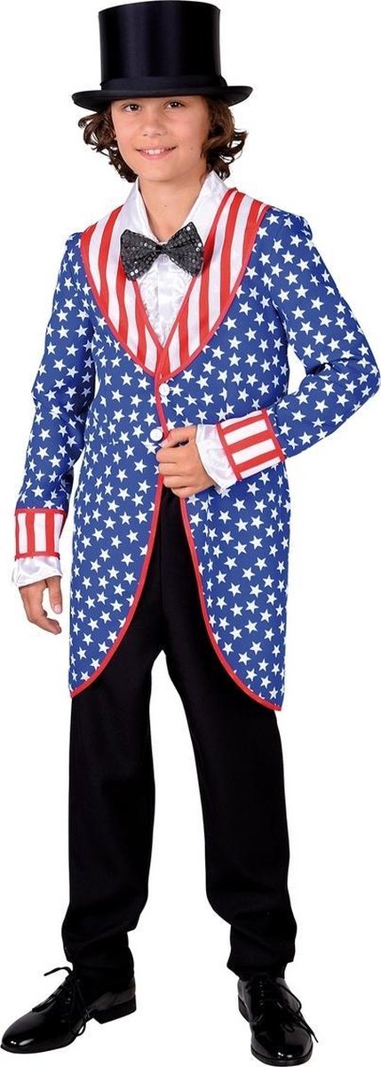 Landen Thema Kostuum | Slipjas Stars And Stripes Amerikaanse Verkiezingen Jongen | Maat 152 | Carnaval kostuum | Verkleedkleding